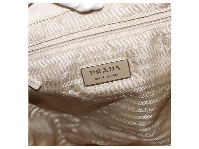 PRADA Backpack Nylon Beige Silver Auth 155293 Silvery - view 23