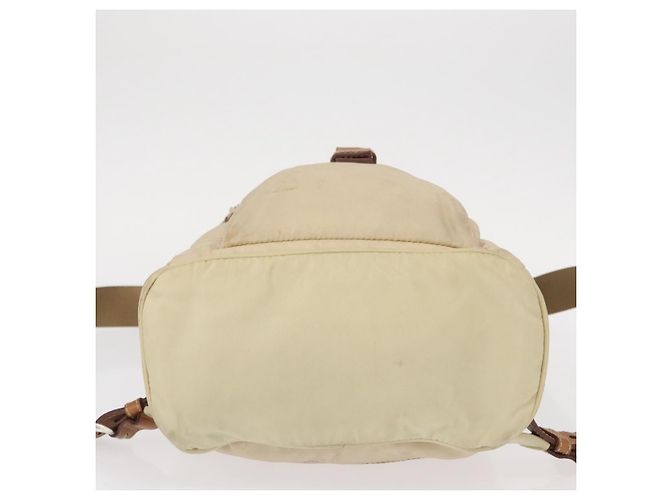 PRADA Backpack Nylon Beige Silver Auth 155293 Silvery - view 5
