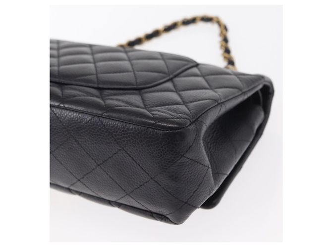 CHANEL Matelassé 25 Borsa a Doppio Faldone in Pelle Caviar Blu Navy Oro CC Auth 158359SM - vista 13