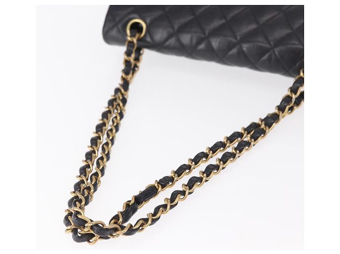 CHANEL Matelassé 25 Borsa a Doppio Faldone in Pelle Caviar Blu Navy Oro CC Auth 158359SM - vista 7