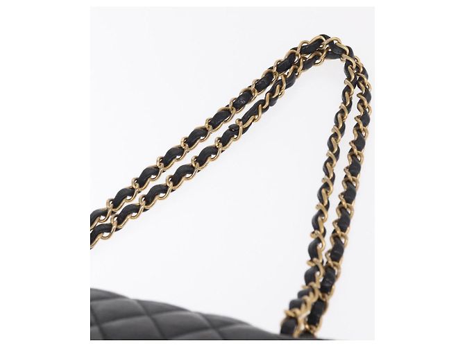 CHANEL Matelassé 25 Borsa a Doppio Faldone in Pelle Caviar Blu Navy Oro CC Auth 158359SM - vista 8