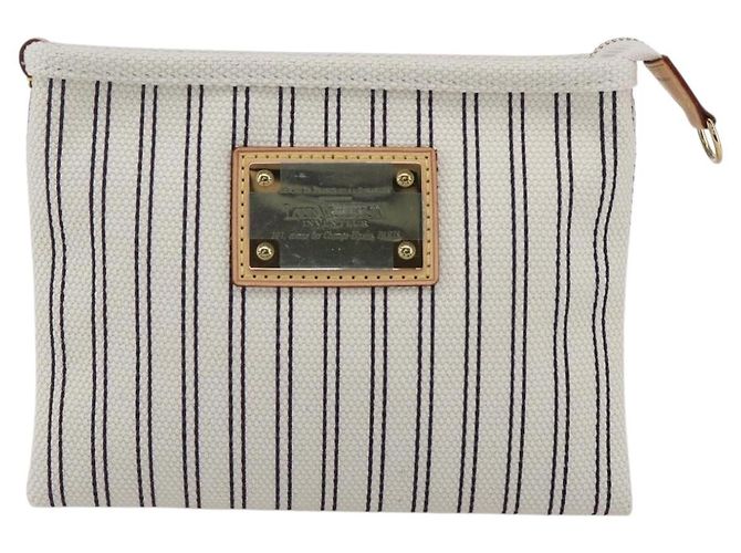 LOUIS VUITTON Antigua Pochette Platform PM Pouch Bianco M40069 LV Auth 157812V - vista 13