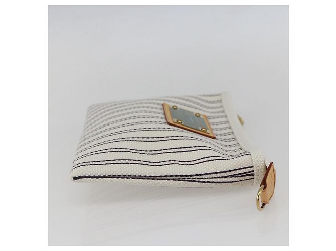 LOUIS VUITTON Antigua Pochette Platform PM Pouch Bianco M40069 LV Auth 157812V - vista 4