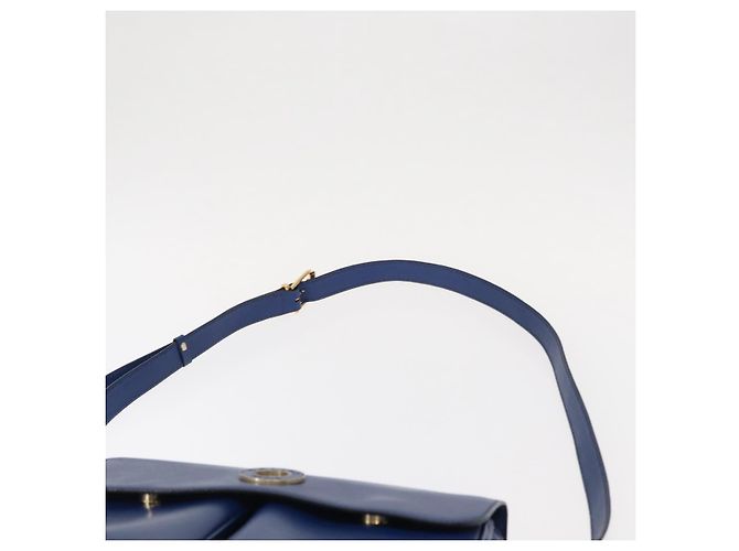 Céline Borsa a Spalla CELINE Circle in Pelle Blu Oro Auth 153882V D'oro - vista 10