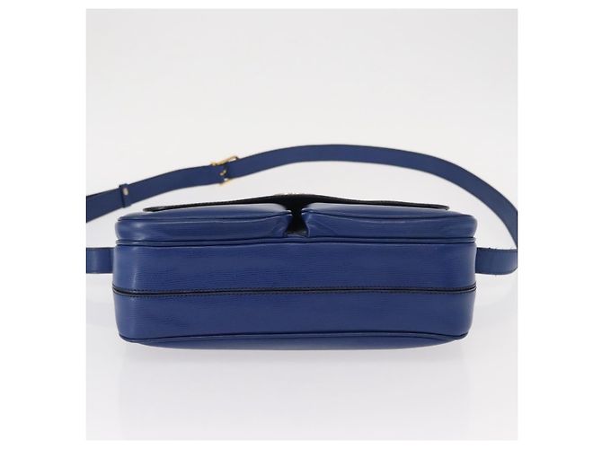 Céline Borsa a Spalla CELINE Circle in Pelle Blu Oro Auth 153882V D'oro - vista 11