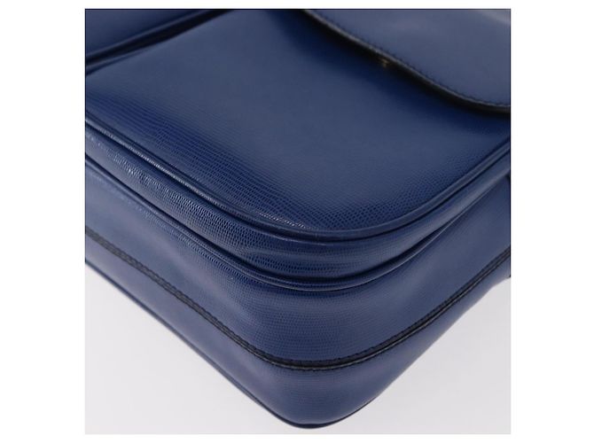 Céline Borsa a Spalla CELINE Circle in Pelle Blu Oro Auth 153882V D'oro - vista 13
