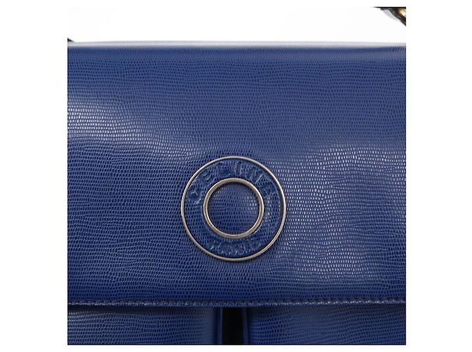 Céline Borsa a Spalla CELINE Circle in Pelle Blu Oro Auth 153882V D'oro - vista 16