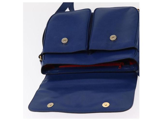 Céline Borsa a Spalla CELINE Circle in Pelle Blu Oro Auth 153882V D'oro - vista 17