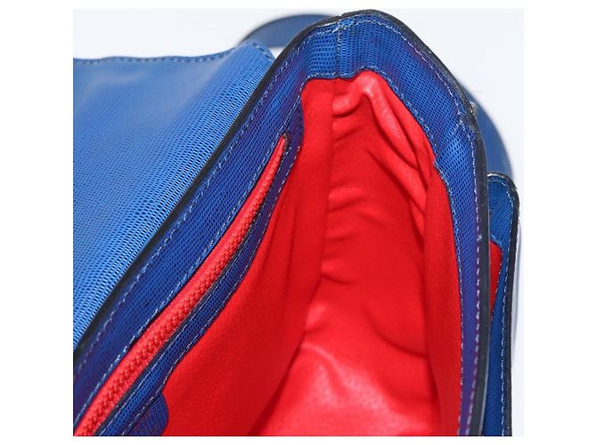 Céline Borsa a Spalla CELINE Circle in Pelle Blu Oro Auth 153882V D'oro - vista 20