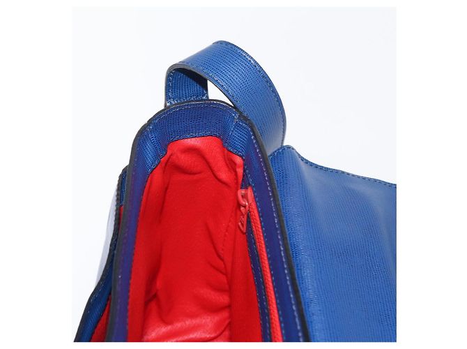 Céline Borsa a Spalla CELINE Circle in Pelle Blu Oro Auth 153882V D'oro - vista 21