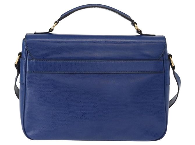 Céline Borsa a Spalla CELINE Circle in Pelle Blu Oro Auth 153882V D'oro - vista 3