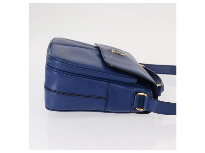 Céline Borsa a Spalla CELINE Circle in Pelle Blu Oro Auth 153882V D'oro - vista 4