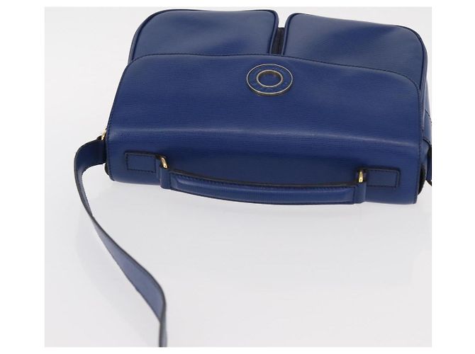 Céline Borsa a Spalla CELINE Circle in Pelle Blu Oro Auth 153882V D'oro - vista 6