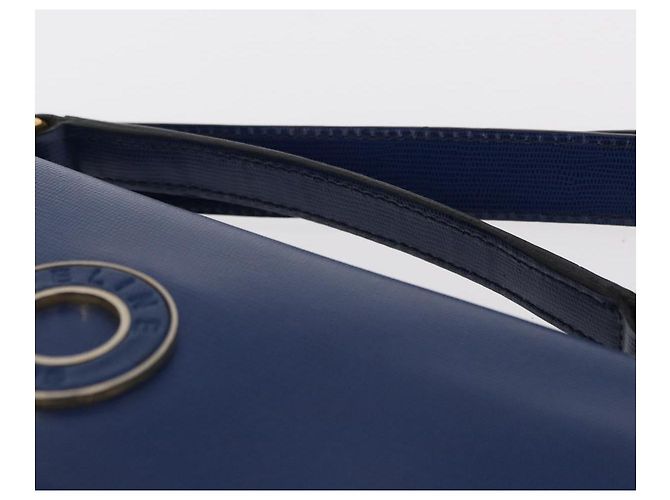 Céline Borsa a Spalla CELINE Circle in Pelle Blu Oro Auth 153882V D'oro - vista 8