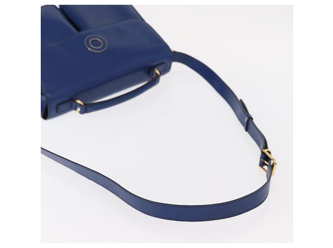 Céline Borsa a Spalla CELINE Circle in Pelle Blu Oro Auth 153882V D'oro - vista 9