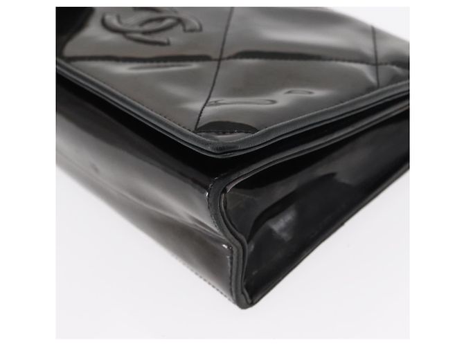 CHANEL Borsa a Spalla Matelassé Catena Smalto Nero Oro CC Auth bs31115 D'oro - vista 11