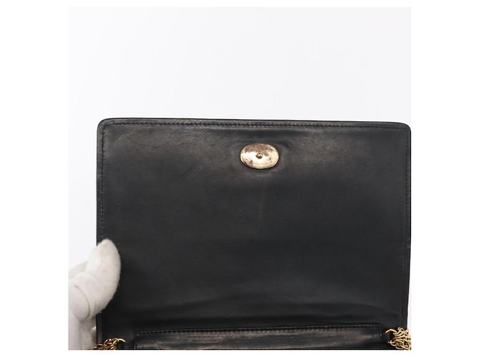 CHANEL Borsa a Spalla Matelassé Catena Smalto Nero Oro CC Auth bs31115 D'oro - vista 14