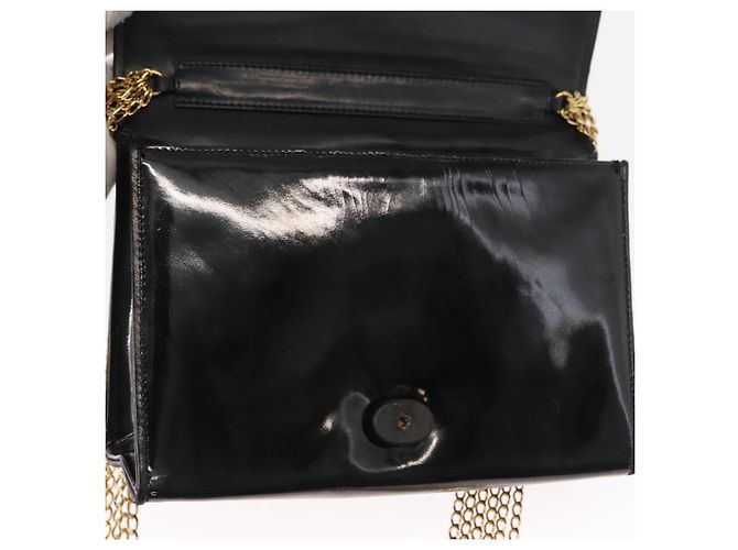CHANEL Borsa a Spalla Matelassé Catena Smalto Nero Oro CC Auth bs31115 D'oro - vista 15