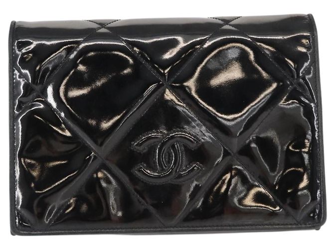 CHANEL Borsa a Spalla Matelassé Catena Smalto Nero Oro CC Auth bs31115 D'oro - vista 2