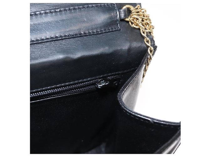 CHANEL Borsa a Spalla Matelassé Catena Smalto Nero Oro CC Auth bs31115 D'oro - vista 20