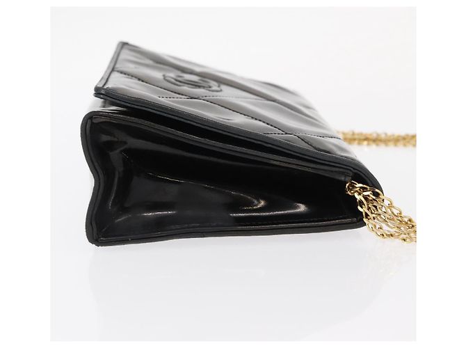 CHANEL Borsa a Spalla Matelassé Catena Smalto Nero Oro CC Auth bs31115 D'oro - vista 4
