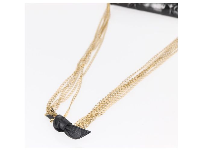 CHANEL Borsa a Spalla Matelassé Catena Smalto Nero Oro CC Auth bs31115 D'oro - vista 7