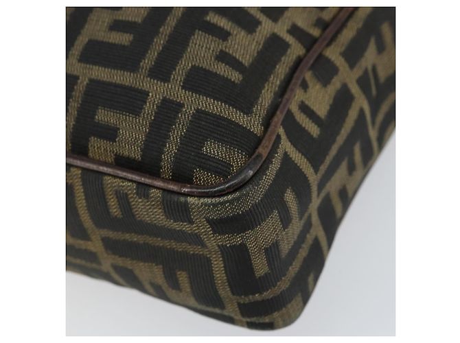Borsa a mano in tela Zucca FENDI nera e marrone Auth 153067 Nero - vista 10