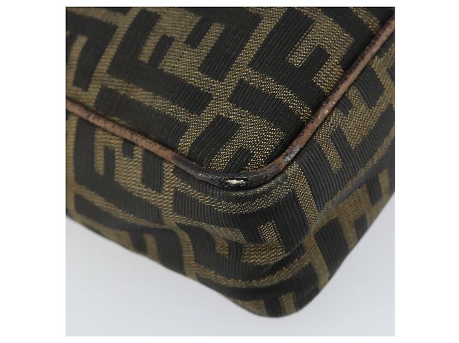 Borsa a mano in tela Zucca FENDI nera e marrone Auth 153067 Nero - vista 11