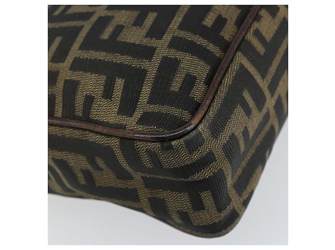 Borsa a mano in tela Zucca FENDI nera e marrone Auth 153067 Nero - vista 13