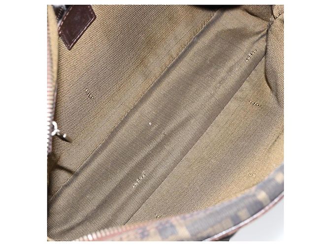Borsa a mano in tela Zucca FENDI nera e marrone Auth 153067 Nero - vista 17