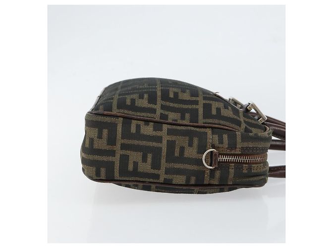 Borsa a mano in tela Zucca FENDI nera e marrone Auth 153067 Nero - vista 4