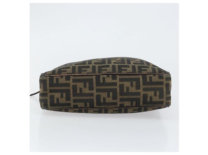Borsa a mano in tela Zucca FENDI nera e marrone Auth 153067 Nero - vista 9