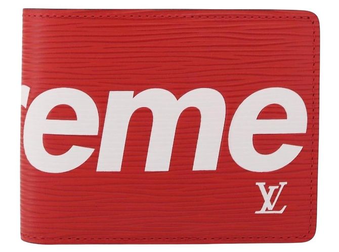 LOUIS VUITTON Epi Supreme Portafoglio Slender Rosso M67717 Auth 154943SM - vista 14