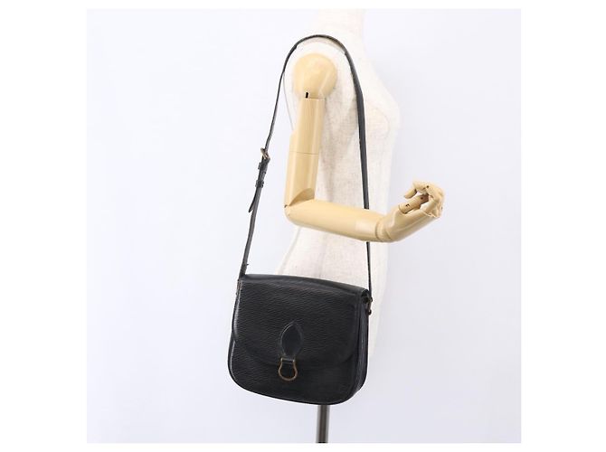 LOUIS VUITTON Borsa a Spalla Epi Saint Cloud GM Nera M52192 LV Auth BA8328 Nero - vista 26