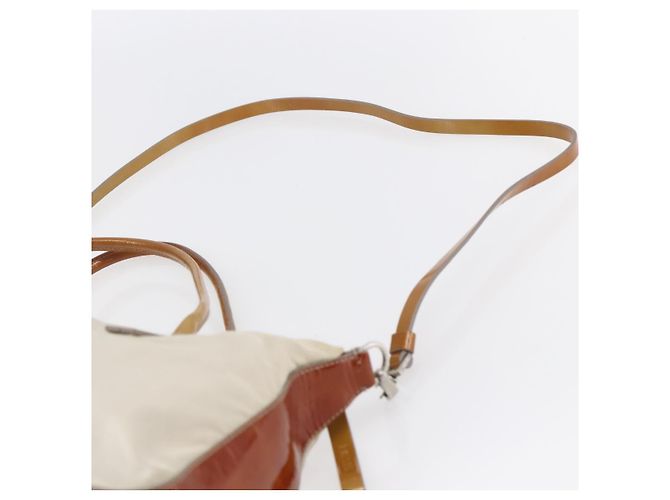 PRADA Borsa a mano in nylon smaltato 2 in 1 bianca argento Auth 152256 Bianco - vista 14