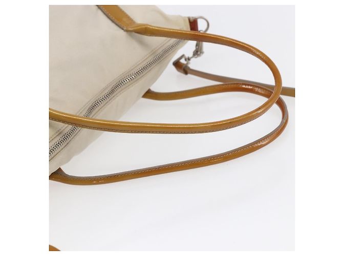 PRADA Borsa a mano in nylon smaltato 2 in 1 bianca argento Auth 152256 Bianco - vista 7