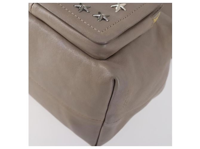 Jimmy Choo Studs Backpack Leather Beige Gold Auth BA7708 Golden - view 10