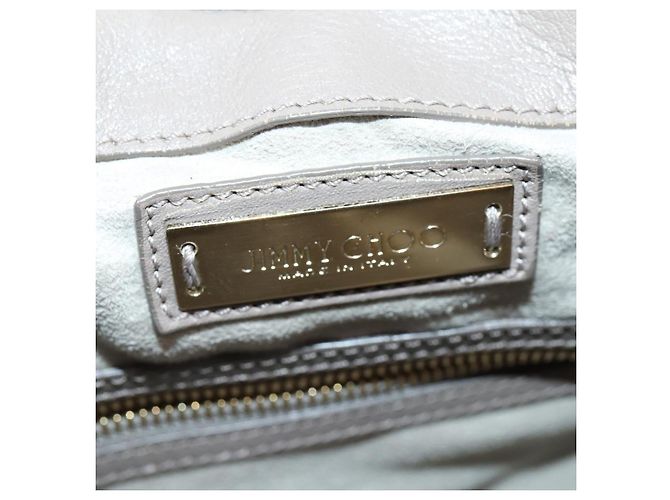 Jimmy Choo Studs Backpack Leather Beige Gold Auth BA7708 Golden - view 20