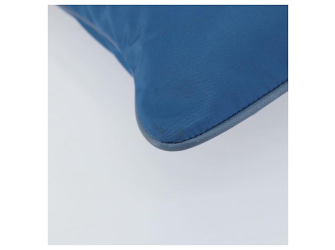 PRADA Schultertasche Nylon Blau Silber Auth 154370V - Ansicht 15
