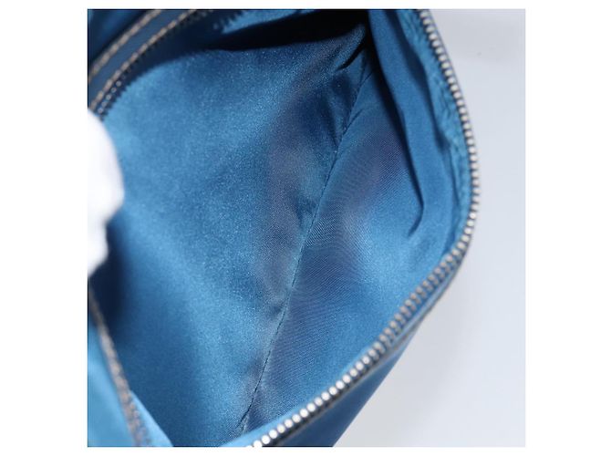 PRADA Schultertasche Nylon Blau Silber Auth 154370V - Ansicht 25