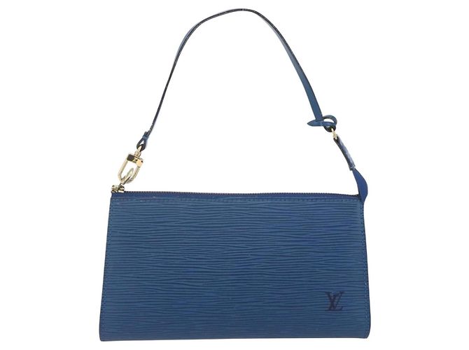 LOUIS VUITTON Epi Pochette Accessori Pouch Blu M52985 LV Auth BA8155 - vista 13