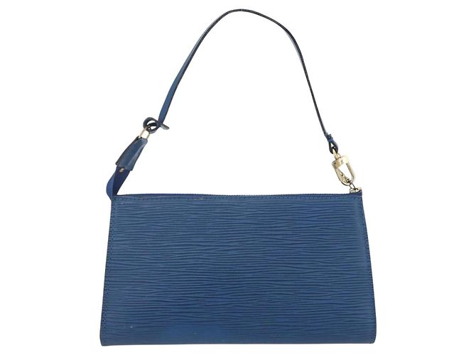 LOUIS VUITTON Epi Pochette Accessori Pouch Blu M52985 LV Auth BA8155 - vista 2