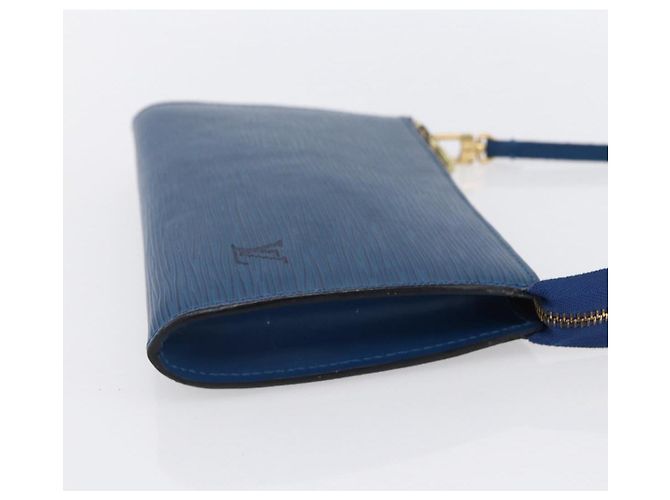 LOUIS VUITTON Epi Pochette Accessori Pouch Blu M52985 LV Auth BA8155 - vista 4