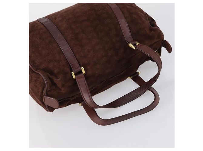 Borsa a Mano Christian Dior BOTTEGA VENETA Camoscio PVC 2 Set Marrone Oro Auth bs30859 D'oro - vista 6