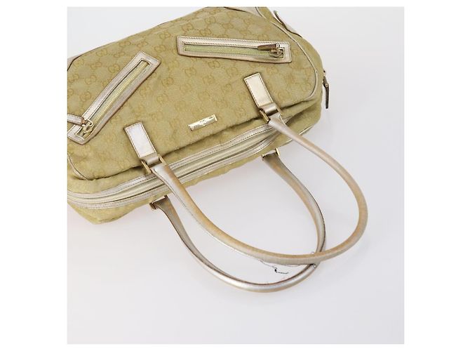 Borsa a Spalla Gucci GG Canvas Web Sherry Line PVC 4 Pezzi Beige Rosso Auth 151936 - vista 10