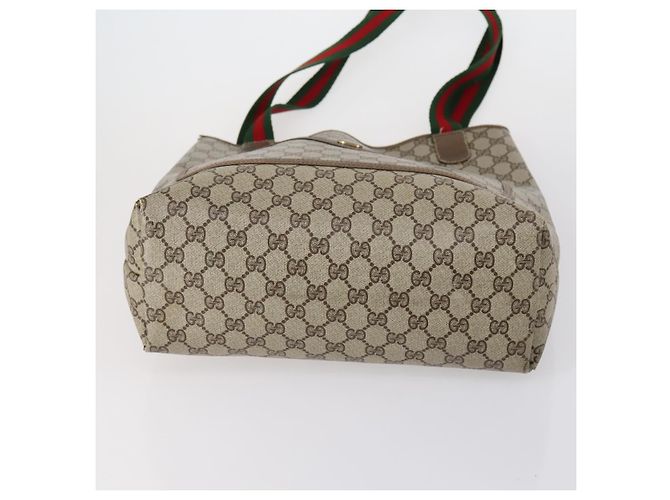 Borsa a Spalla Gucci GG Canvas Web Sherry Line PVC 4 Pezzi Beige Rosso Auth 151936 - vista 6