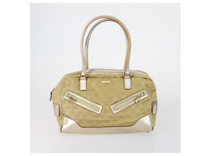 Borsa a Spalla Gucci GG Canvas Web Sherry Line PVC 4 Pezzi Beige Rosso Auth 151936 - vista 8
