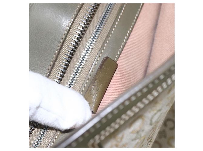 Céline CELINE C Macadam Canvas Tote Bag Grün Silber Auth BA8391 - Ansicht 12