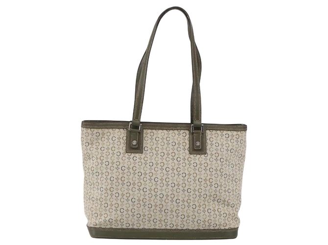 Céline CELINE C Macadam Canvas Tote Bag Grün Silber Auth BA8391 - Ansicht 13