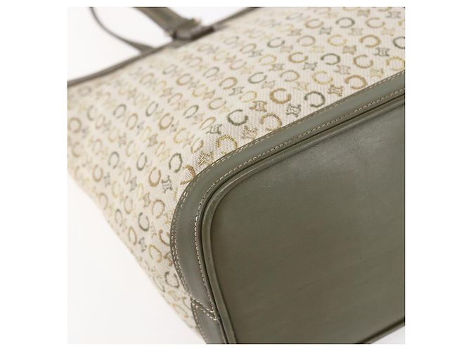 Céline CELINE C Macadam Canvas Tote Bag Grün Silber Auth BA8391 - Ansicht 14